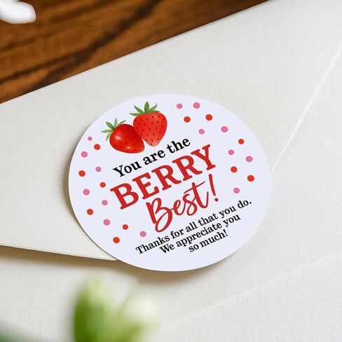 120 عبوة من ملصقات تقدير You are The Berry - ملصقات شكر على شكل فراولة مقاس 1.6 سم للموظفين والمعلمين والممرضات والمتطوعين - أختام هدايا تقدير الموظفين in Kuwait