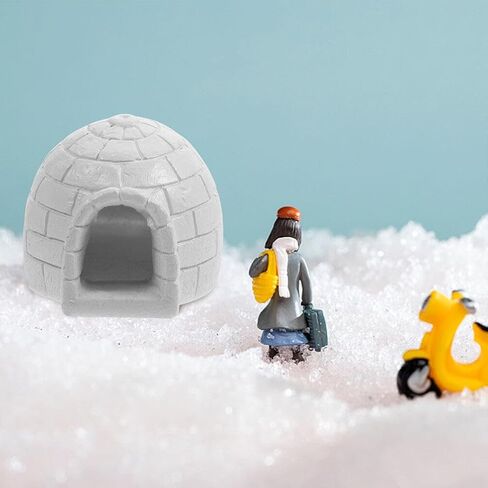 Kichvoe 2pcs Mini Igloo Set: Lifelike Miniature Ice House Statues Resin Arctic Micro Landscape Figurines for Boys Girls Dollhouse Decoration in Saudi Arabia