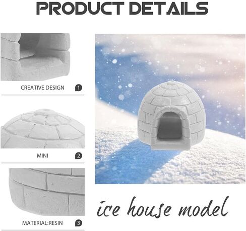 Kichvoe 2pcs Mini Igloo Set: Lifelike Miniature Ice House Statues Resin Arctic Micro Landscape Figurines for Boys Girls Dollhouse Decoration in Saudi Arabia