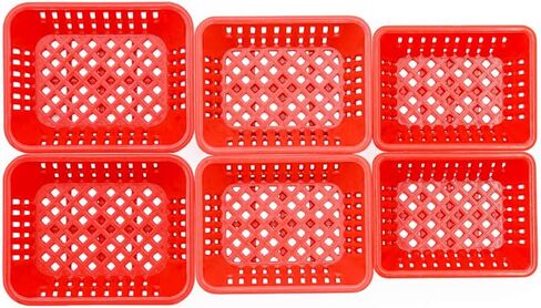 Odoria 1/12 Miniature Baskets 6Pcs Dollhouse Decoration Accessories, Red in Saudi Arabia