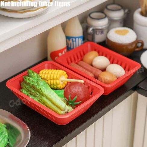 Odoria 1/12 Miniature Baskets 6Pcs Dollhouse Decoration Accessories, Red in Saudi Arabia