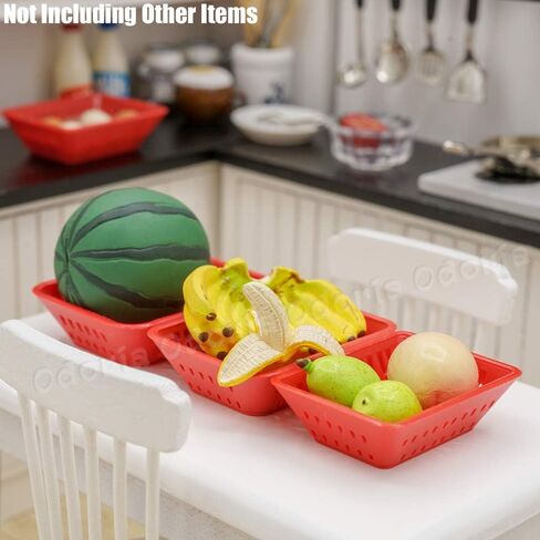 Odoria 1/12 Miniature Baskets 6Pcs Dollhouse Decoration Accessories, Red in Saudi Arabia