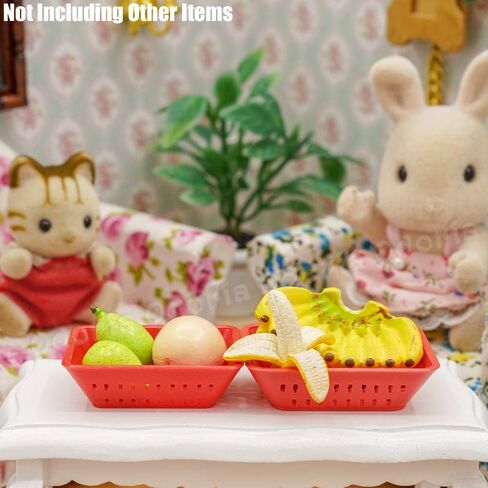 Odoria 1/12 Miniature Baskets 6Pcs Dollhouse Decoration Accessories, Red in Saudi Arabia