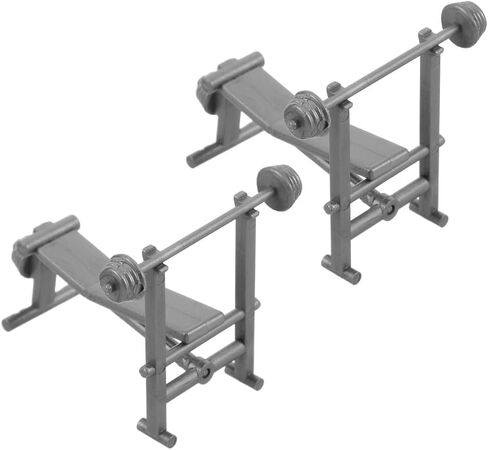 DECHOUS 2pcs Miniature Gym Equipment Realistic Dollhouse Fitness Accessories for Creative Play and Landscape Design Tiny Barbell Weight Bench for Miniature Scenes in Saudi Arabia