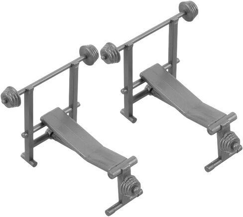 DECHOUS 2pcs Miniature Gym Equipment Realistic Dollhouse Fitness Accessories for Creative Play and Landscape Design Tiny Barbell Weight Bench for Miniature Scenes in Saudi Arabia