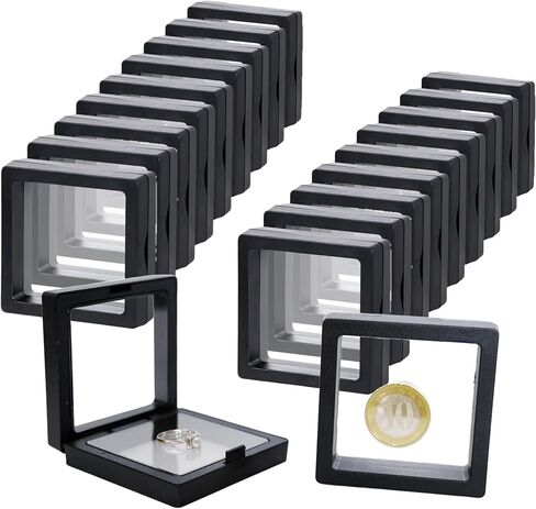 20Pcs Floating Frame Display Case——BSELUTNGY 3D Floating Display Case 4.33 Inches Black is Perfect for Preserving and Displaying Jewelry, Coins, Badges, Specimens and Various Collectible in Saudi Arabia