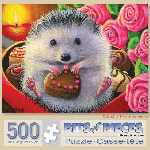 Bits and Pieces 500 Piece Puzzles for Adults, Valentine Sweets - Large 18" x 24" Jigsaw Puzzles 500 Pieces - Valentines Day Roses Love - Random Die Cut Pieces No 2 are Alike in Saudi Arabia