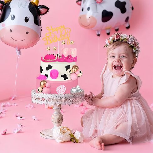 36 Pcs Cowgirl Cake Decorations Cowboy Western Cake Decorations Cowgirl Hat and Boot Cake Topper Cow Balls Topper Western Cowgirl Birthday Baby Shower Party Favors in Saudi Arabia