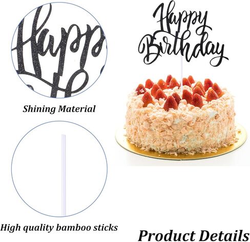 غلاف كعكة عيد ميلاد سعيد أسود، أغطية كعكة عيد ميلاد لامعة على الوجهين للطفل تكشف عن نوع الجنس لوازم تزيين حفلات الذكرى السنوية in Saudi Arabia