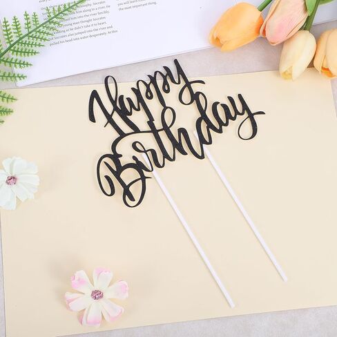 غلاف كعكة عيد ميلاد سعيد أسود، أغطية كعكة عيد ميلاد لامعة على الوجهين للطفل تكشف عن نوع الجنس لوازم تزيين حفلات الذكرى السنوية in Saudi Arabia