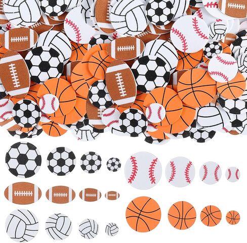 1000 Pcs Foam Sports Stickers Self-Adhesive 100 Days Party Favor Foam Stickers Bulk Including Soccer Basketball Baseball Volleyball Football Sports Party Favors for Arts Crafts Decor Supply in Saudi Arabia