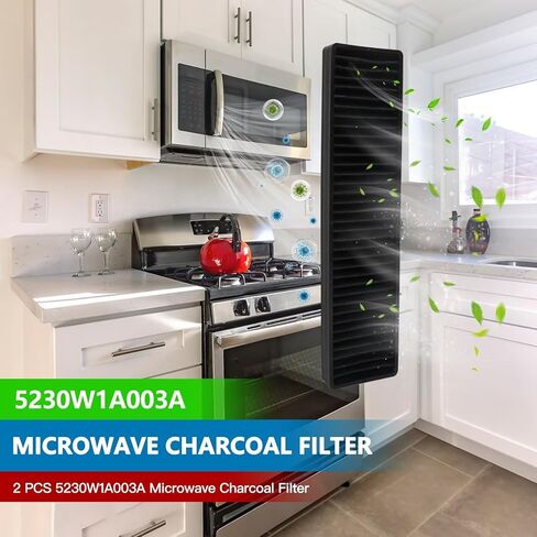 2x أجزاء فلتر فحم الميكروويف لـ Kenmore 721.80823500 721.80824500 721.80829500 721.80832500 721.80833500 721.80834500، يستبدل 5230W1A003A، AP4439398, 1164492 in Kuwait