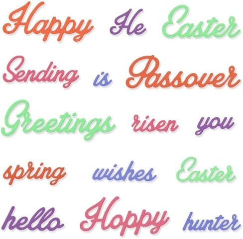 15 PCS Easter Words Metal Die Cuts for Card Making, Holiday Words Cutting Dies for DIY Decor Paper Craft Card Making Scrapbooking Paper Album Stamp in Saudi Arabia