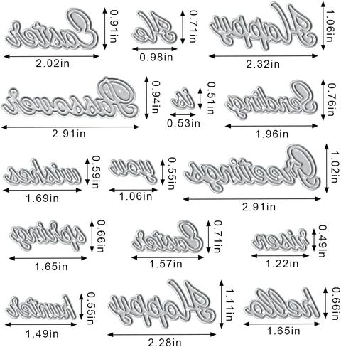 15 PCS Easter Words Metal Die Cuts for Card Making, Holiday Words Cutting Dies for DIY Decor Paper Craft Card Making Scrapbooking Paper Album Stamp in Saudi Arabia