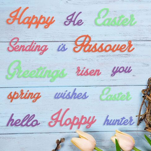 15 PCS Easter Words Metal Die Cuts for Card Making, Holiday Words Cutting Dies for DIY Decor Paper Craft Card Making Scrapbooking Paper Album Stamp in Saudi Arabia