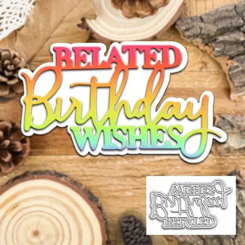 Layers Belater Birthday Wishes Title Metal Die Cuts,Spring Sunflower Frame Leaf Cutting Dies Cut Stencils for DIY Scrapbooking Album Decorative Embossing Paper Dies for Card Making in Saudi Arabia