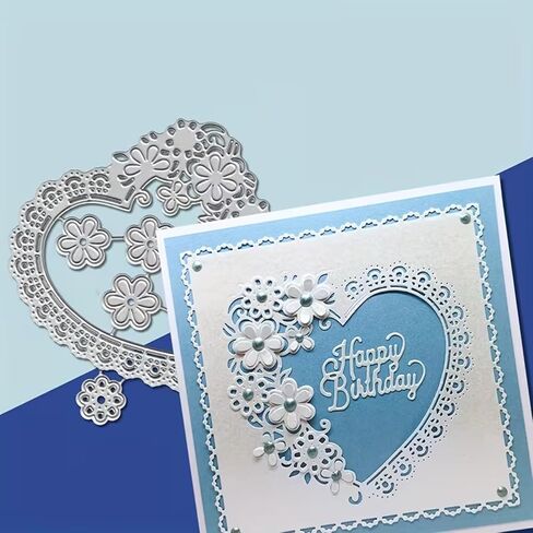 Lace Heart Metal Die Cuts,Flower Lace Hearts Frame Festival Cutting Dies Cut Stencils for DIY Photo Decorative Embossing Paper Dies for Scrapbooking Card Making in Saudi Arabia