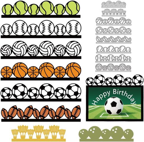 Various Sports Ball Cutting Dies for Card Making, Frame Dies Carbon Steel Cut Die Scrapbooking Embossing Template Stencils for DIY Paper Craft Photo Album Card Diary Journals Decor in Saudi Arabia