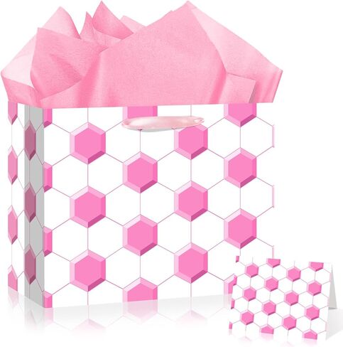 Hockey Birthday Gift Bag Ice Hockey Wrapping Paper with Tissue Paper Greeting Card Birthday Party Decorations Supplies for Boys Girls Kids Teens Men Sports Fans Sport Themed Team Decor Baby Shower in Saudi Arabia