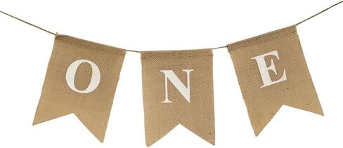 Rustic ONE Banner for 1st Birthday – Burlap High Chair Sign, Pre-Assembled Party Decoration for Baby Boy or Girl by WH SIGNATURE in Saudi Arabia