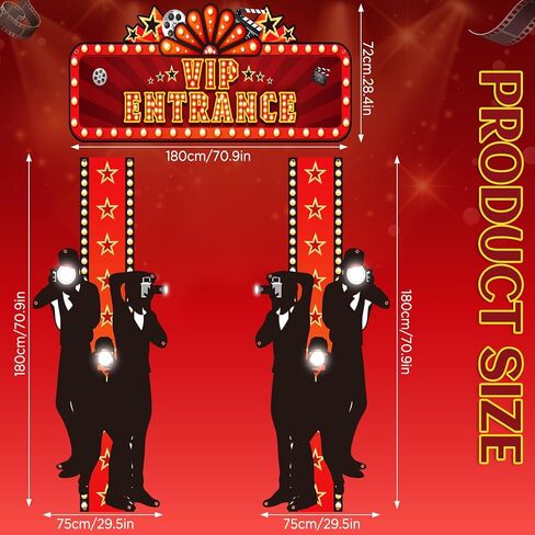 3Pcs Movie Night Porch Sign Banner, Movie Theme Party Decorations VIP Door Entrance Banner Backdrop Theater Welcome Now Showing Sign for New Year Home Film Casino Red Carpet Vip Party Supplies Decor in Saudi Arabia