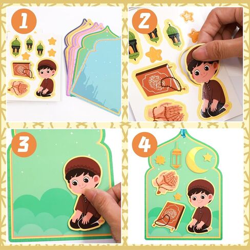 Fancy Land 24 Pack Ramadan Crafts for Kids Ramadan Eid Activities Craft Kits Make Your Own Ramadan Eid Decorations in Saudi Arabia