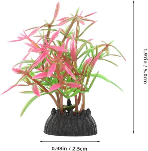 نباتات حوض السمك من الأعشاب البحرية الصناعية من DOITOOL مقاس 5.08 سم، عشب مائي صناعي صغير لخزان الأسماك D Cor منظر طبيعي لحوض السمك ومأوى للأسماك 20 قطعة أنماط مختلطة in Kuwait