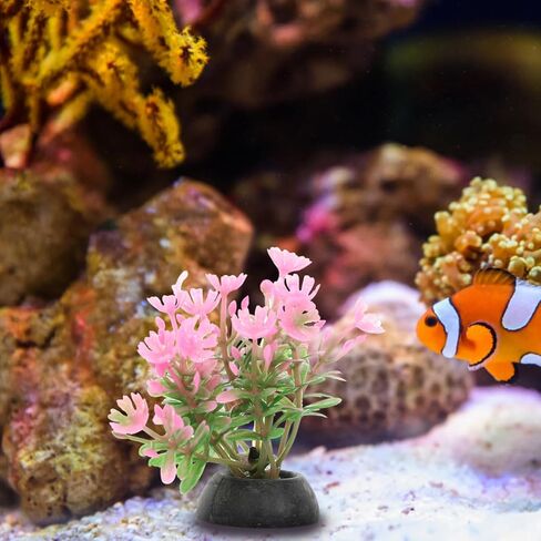 نباتات حوض السمك من الأعشاب البحرية الصناعية من DOITOOL مقاس 5.08 سم، عشب مائي صناعي صغير لخزان الأسماك D Cor منظر طبيعي لحوض السمك ومأوى للأسماك 20 قطعة أنماط مختلطة in Kuwait