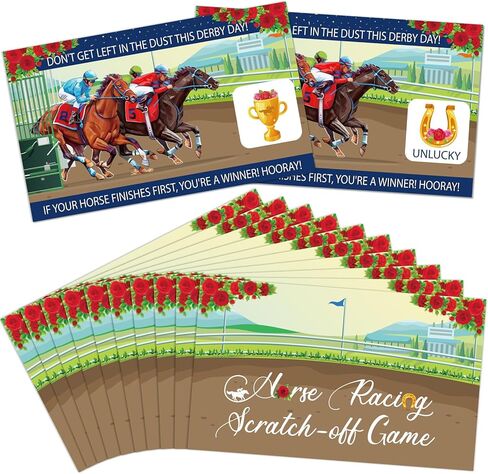 90shine 90Pcs Kentucky Horse Derby Scratch Off Cards Racing Game Party Favors Supplies Decorations in Saudi Arabia