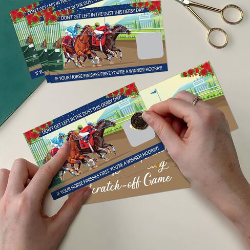 90shine 90Pcs Kentucky Horse Derby Scratch Off Cards Racing Game Party Favors Supplies Decorations in Saudi Arabia