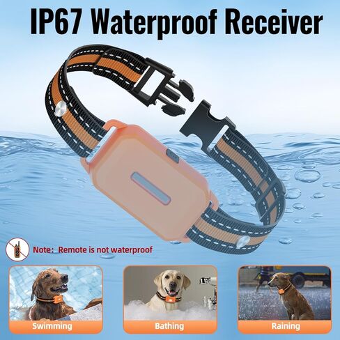 طوق صدمات مع جهاز تحكم عن بعد للكلاب، طوق مقاوم للماء IP67 مع صوت صفير، اهتزاز، صدمة آمنة، مصباح يدوي، طوق صدمات لأطواق إلكترونية للكلاب لجميع السلالات (10-120 رطل) in Kuwait