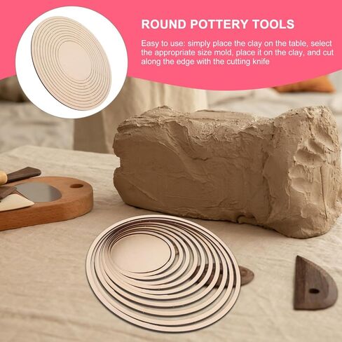 STOBOK DIY Pottery Tools and Supplies Wooden Geometric Rail Set for Ceramic Cutting Printing Pottery Cutting Tools for Clay Modeling in Saudi Arabia