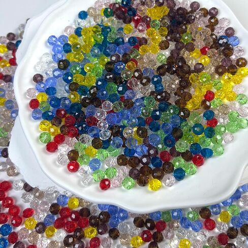 850pcs 6mm Glass Beads for Jewelry Making, Green Crystal Beads, Assorted Briolette Faceted Loose Bulk Bead for Crafts DIY, Suncatchers, Bracelets, Earring, Necklace in Saudi Arabia