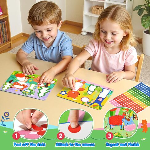 JoyCat 24 Pack Animal Dot Art Set, Individual Dot Stickers Craft Kits, Mess-Free Party Favors for Kids Ages 3-5 4-8, DIY Creative Activity, Travel Toys,Classroom Prizes & Goodie Bag Stuffers in Saudi Arabia