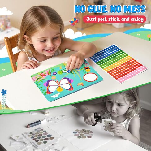JoyCat 24 Pack Animal Dot Art Set, Individual Dot Stickers Craft Kits, Mess-Free Party Favors for Kids Ages 3-5 4-8, DIY Creative Activity, Travel Toys,Classroom Prizes & Goodie Bag Stuffers in Saudi Arabia