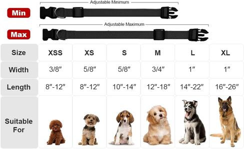 Reflective Dog Collar with Buckle Adjustable Safety Nylon Collars for Small Medium Large Dogs, Black M in Saudi Arabia