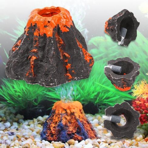 Air Bubble Stone Aquarium Ornament Fish Tank Resin Volcano Shape Aquarium Decorations in Saudi Arabia
