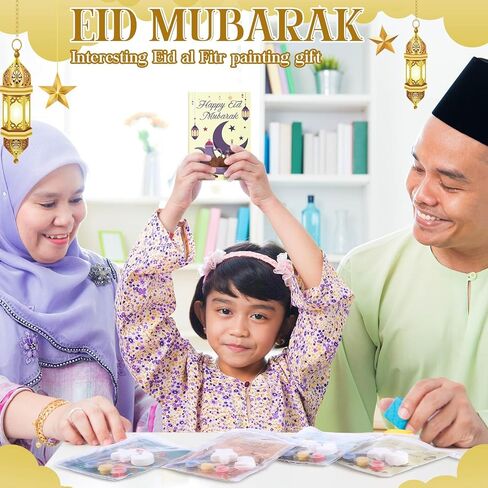 Gueevin 61 Pcs Ramadan Coloring Books Bulk for Kids Eid Mubarak DIY Islamic Ramadan Star Moon Gypsum Stickers Pens Art Set Craft Kits for Eid Holiday Activity Goodie Bags Stuffers Party Favors Gifts in Saudi Arabia