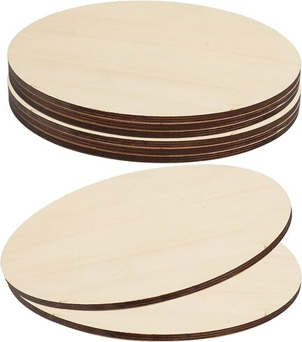 SHEUTSAN 8 PCS 10 Inch Round Basswood Circles, 1/4 Inch Thick Unfinished Wood Blank Rounds, 6mm Wooden Discs Cutouts for Painting Door Designs Furniture Decoration in Saudi Arabia