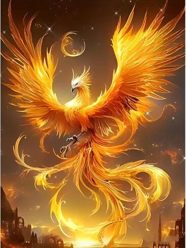 MOMDEDP DIY 5D Diamond Painting Kits for Adults Diamond Art Fire Phoenix Diamond Painting Full Drill Crystal Rhinestone Embroidery Craft Kits for Home Wall Decor Gifts 12x16inch ﻿ in Kuwait