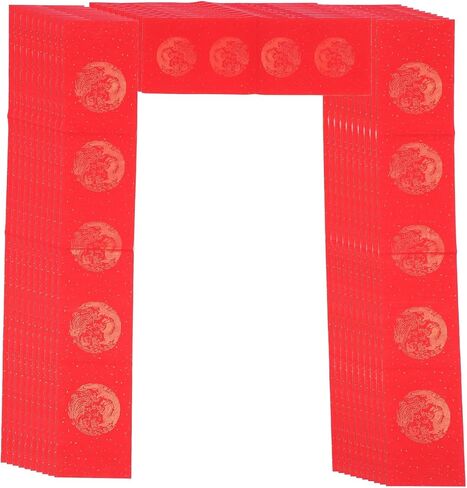 Wakauto 30pcs Red Blank Rice Paper for Chinese Spring Festival Couplets – 54X9 Inch Spring Festival Xuan Calligraphy Paper, Dragon Phoenix Design for Weddings, Celebrations & Asian Lunar in Saudi Arabia