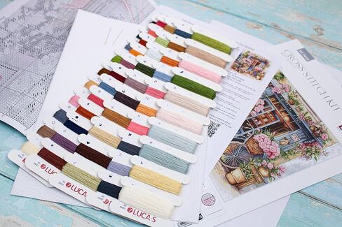 Luca-S Cross Stitch Kit Flowers Shop, BU5044, Counted Cross Stitch Kit for Adults, Needlecraft and Embroidery Kit in Saudi Arabia