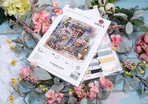 Luca-S Cross Stitch Kit Flowers Shop, BU5044, Counted Cross Stitch Kit for Adults, Needlecraft and Embroidery Kit in Saudi Arabia