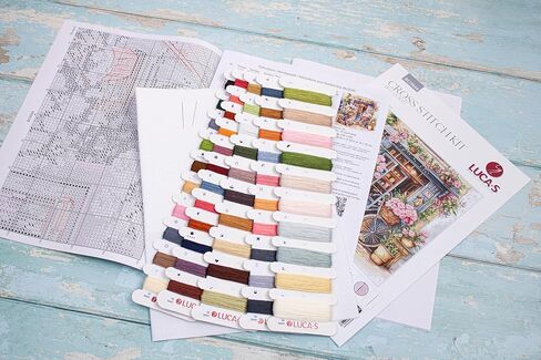 Luca-S Cross Stitch Kit Flowers Shop, BU5044, Counted Cross Stitch Kit for Adults, Needlecraft and Embroidery Kit in Saudi Arabia