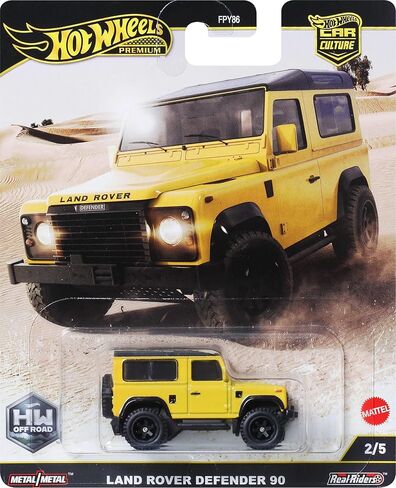Hot Wheels Premium Car Culture Collectible Toy Car, 1:64 Scale Die-Cast Land Rover Defender 90, Off Road Vehicle with Real Riders Tires in Saudi Arabia