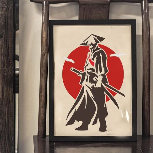 FINGERINSPIRE Chinese Swordsman Samurai Stencil - 29.7x21cm China Heroes Drawing Stencil for Painting on Wood, Fabric, Paper, Wall in Saudi Arabia