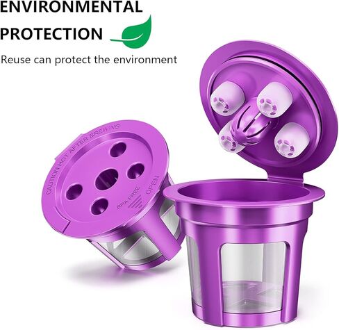 Universal Refillable Coffee Pods with 5 Holes, Suitable for K Cups, Refillable Coffee Filters with Food Grade Stainless Steel Mesh Fit for Keurig (BPA Free), Fit for 1.0 and 2.0 Brewers in Saudi Arabia