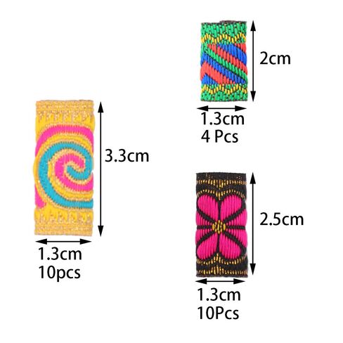 Fabric Dreadlock Bead Tubes Dreadlock Beads Hair Accessories Braid For Hair 24 Pieces Variety Style (MIX COLORS) in Saudi Arabia