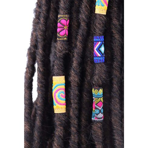 Fabric Dreadlock Bead Tubes Dreadlock Beads Hair Accessories Braid For Hair 24 Pieces Variety Style (MIX COLORS) in Saudi Arabia