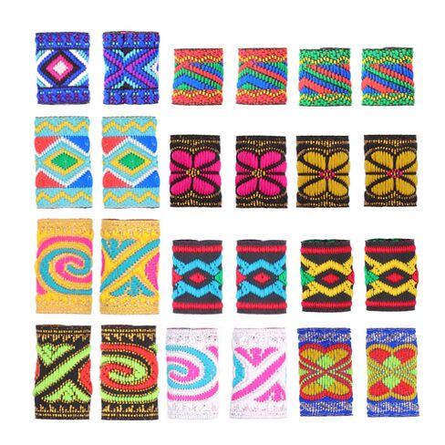 Fabric Dreadlock Bead Tubes Dreadlock Beads Hair Accessories Braid For Hair 24 Pieces Variety Style (MIX COLORS) in Saudi Arabia